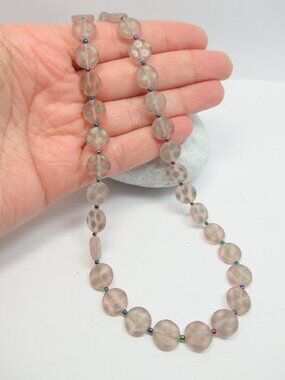 Matte dotted coin necklace